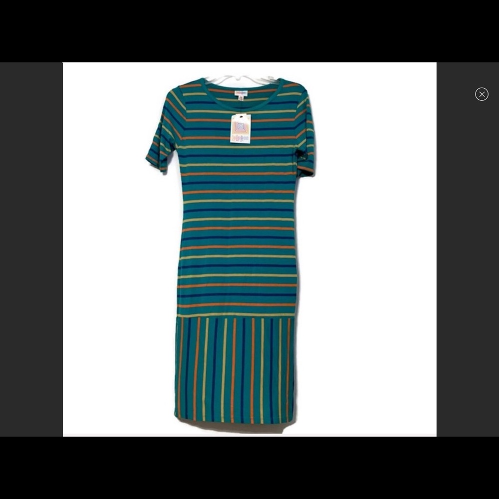 Lula Roe Cute! Striped Summer Playful Colors Dress